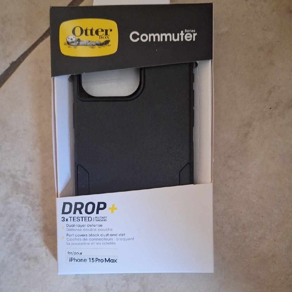 OtterBox Commuter Series Midnight Black Case for iPhone 15 Pro Max